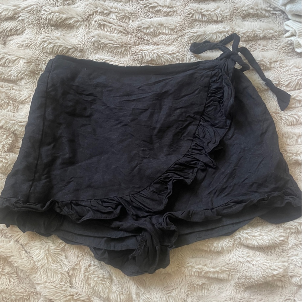 Black wrap shorts